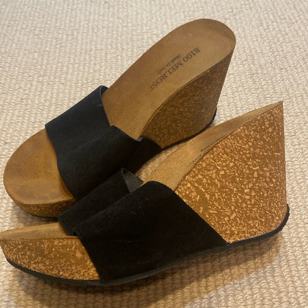 8100 Melrose heeled slide - Black and tan